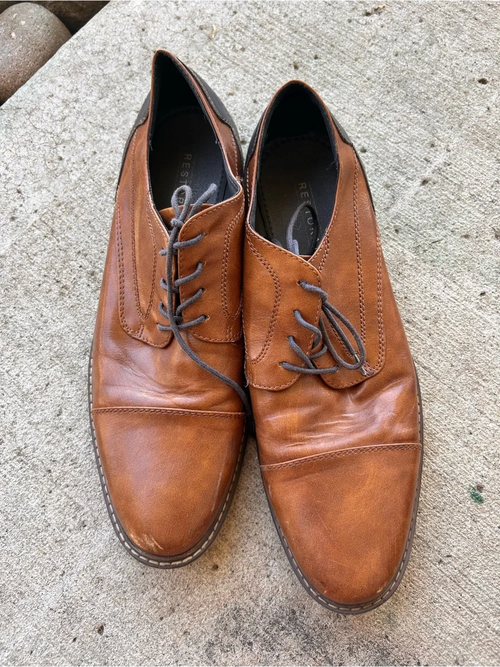 Classic Tan Leather Derby Shoes for Men